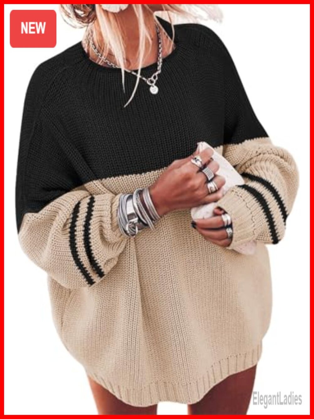 Oversized Chunky Knit Sweater Mock Neck Batwing Long Sleeve Pullover